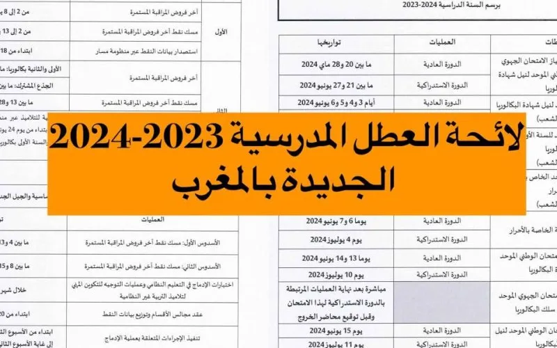 دولة المغرب تعلن عن جدول العطل المدرسية للعام الجديد 2024