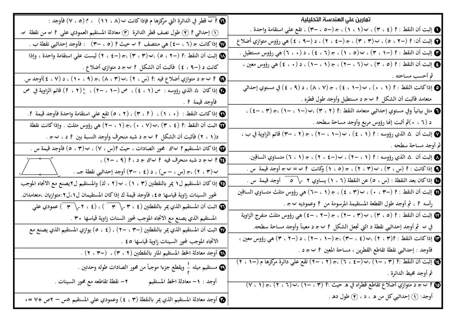 ملخص الهندسة للصف الثالث الاعدادى الترم الاول والثاني 2024